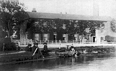 Mill house 1885 with steam chimney behind