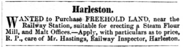 Advert 26th May 1855