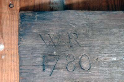 WR 1780 date and initials carving 