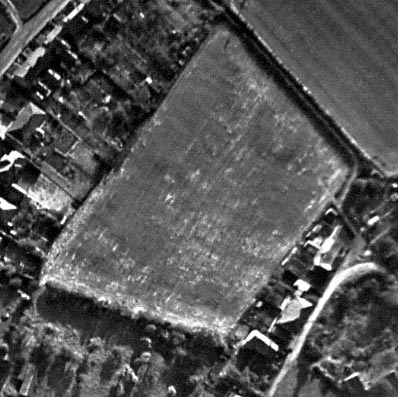 Aerial photograph showing mill site 1946