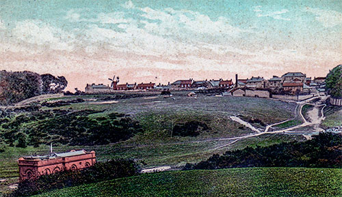 View of Holt and the mill from Spout Hills - c.1900