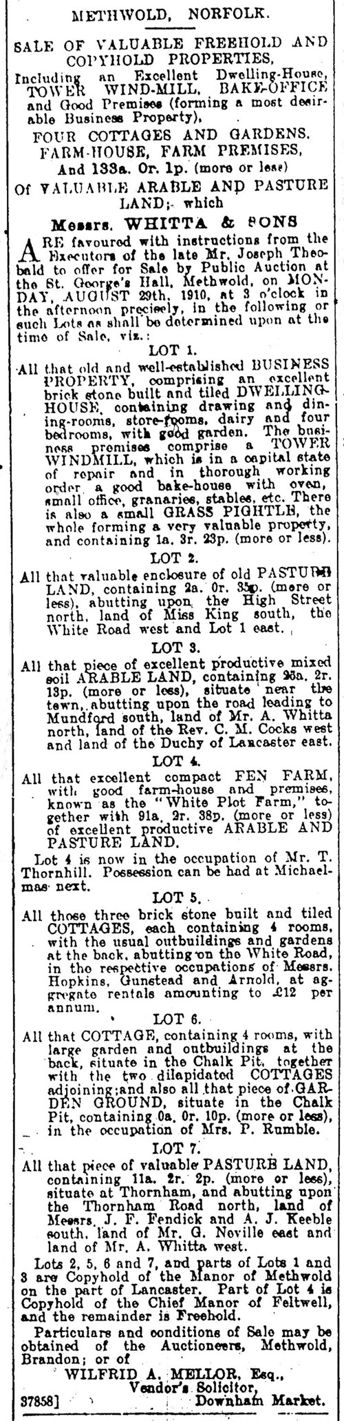 Lynn Advertiser - 28th August 1910