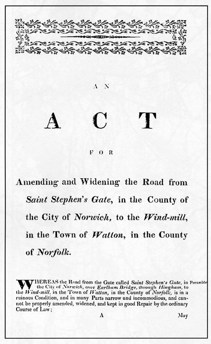 Norwich to Watton Turnpike Act 1770 