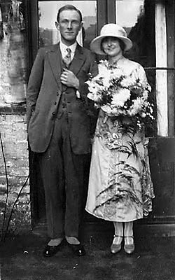 Thomas William Cooke on day of wedding to Hilda Thirza