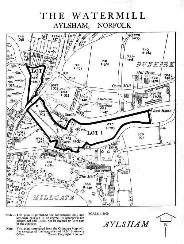 Map from the 1969 sale catalogue