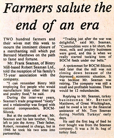 EDP article announcing mill closure - 28th March 1981