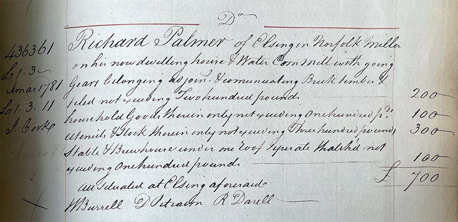Insurance Dec 1781