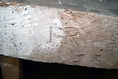nscriptions on beams at top of the mill photographed October 2011 